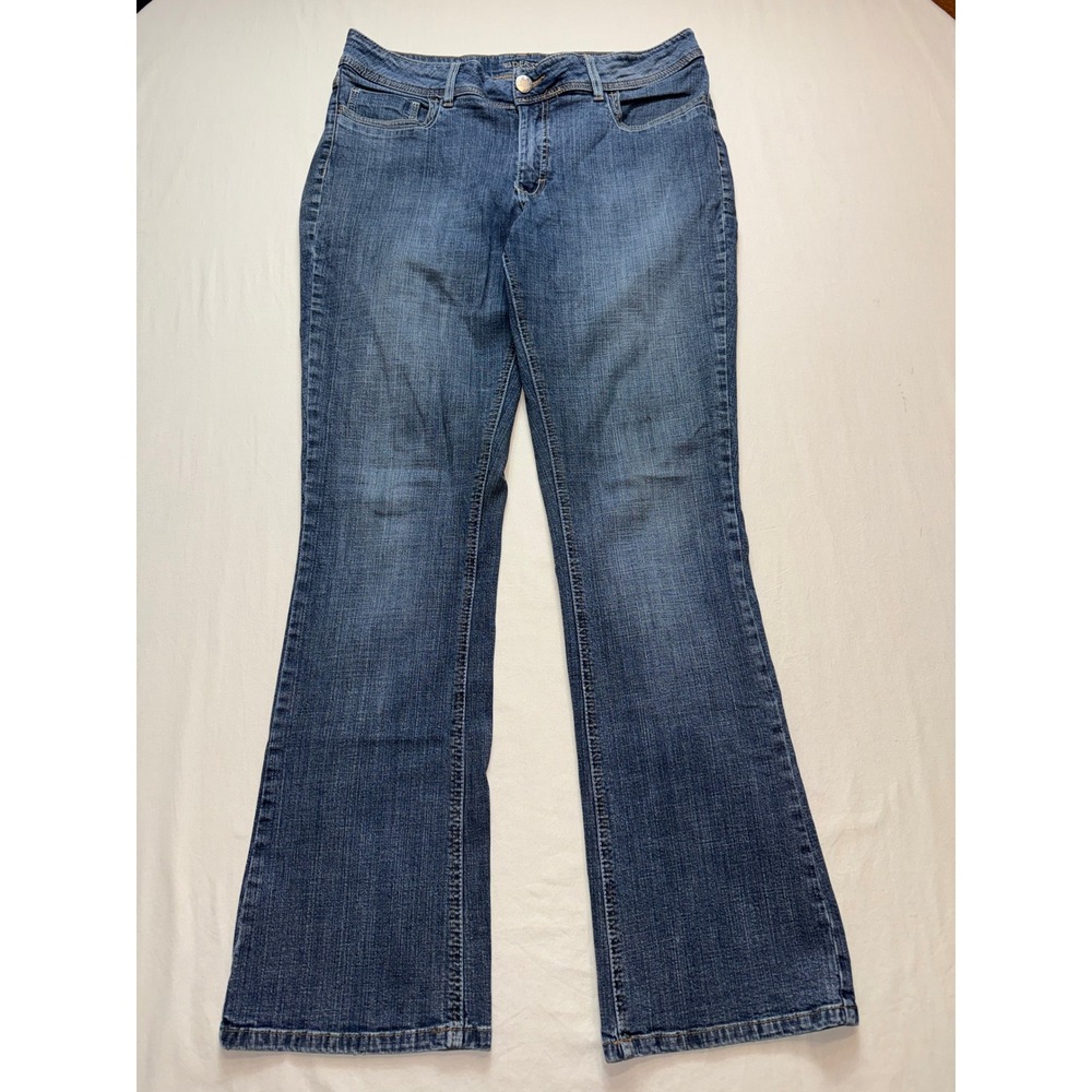 Riders‎ by Lee Womens Mid Rise Bootcut Jeans Medium Wash Blue Denim Size 14M